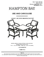 Preview for 1 page of HAMPTON BAY 1001 406 076 Use And Care Manual