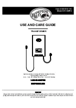 HAMPTON BAY 1001 510 115 Use And Care Manual preview