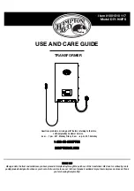 Preview for 1 page of HAMPTON BAY 1001 510 117 Use And Care Manual