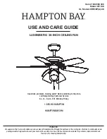 Preview for 1 page of HAMPTON BAY 1002 966 436 Use And Care Manual