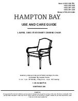 Предварительный просмотр 1 страницы HAMPTON BAY 1003 308 705 Use And Care Manual