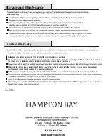 Предварительный просмотр 17 страницы HAMPTON BAY 1004 148 497 Use And Care Manual