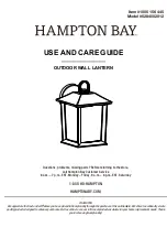 Preview for 1 page of HAMPTON BAY 1005 156 445 Use And Care Manual