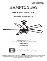 Предварительный просмотр 1 страницы HAMPTON BAY 1005 228 025 Use And Care Manual