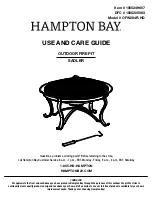 HAMPTON BAY 1005205083 Use And Care Manual preview