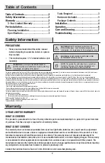 Preview for 2 page of HAMPTON BAY 1006013620 Use And Care Manual