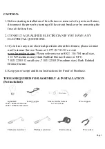 Preview for 3 page of HAMPTON BAY 114-784 Instruction Manual