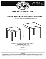 HAMPTON BAY 133-003-2ST-L Use And Care Manual preview