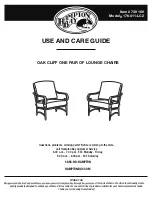 Preview for 1 page of HAMPTON BAY 176-411-LC2 Use And Care Manual