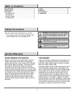 Preview for 2 page of HAMPTON BAY 541 632 Use And Care Manual