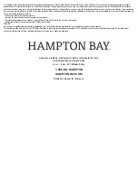 Предварительный просмотр 15 страницы HAMPTON BAY 58919 Use And Care Manual