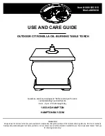 HAMPTON BAY 69830 Use And Care Manual preview