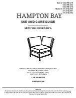 Preview for 1 page of HAMPTON BAY 721.0734.000 Use And Care Manual