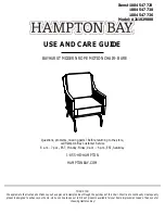 Предварительный просмотр 1 страницы HAMPTON BAY A211029800 Use And Care Manual