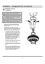 Предварительный просмотр 12 страницы HAMPTON BAY AG524-WH Use And Care Manual