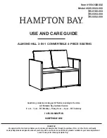 Preview for 1 page of HAMPTON BAY Almond Hill 525.0023.000 Almond Hill 745.0180.003 Almond Hill 735.0303.000 Almond Hill 735.0302.000 1004 628... Use And Care Manual