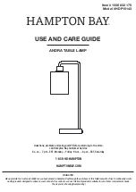 HAMPTON BAY ANDRA HDP15143 Use And Care Manual предпросмотр
