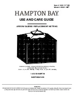 Preview for 1 page of HAMPTON BAY ARROW 61821-NET Use And Care Manual