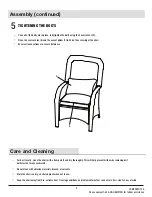 Preview for 9 page of HAMPTON BAY BEACON PARK 6 PIECE DINING SET CAPTAIN CHAIR FRS80937A-ST Use And Care Manual