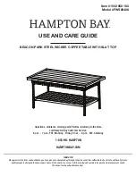 HAMPTON BAY BEACON PARK STEEL WICKER COFFEE TABLE WITH SLAT TOP... Use And Care Manual preview