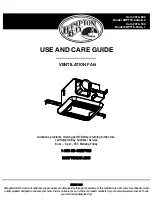 Preview for 1 page of HAMPTON BAY BPT18-34ALE-2 Use And Care Manual