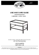 Preview for 1 page of HAMPTON BAY CAMBRIDGE COFFEE TABLE Use And Care Manual