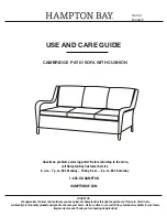 HAMPTON BAY CAMBRIDGE PATIO SOFA WITH CUSHION Use And Care Manual preview