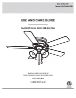 Preview for 1 page of HAMPTON BAY CLARKSTON CF544H-PEH Use And Care Manual