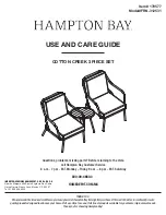 HAMPTON BAY COTTON CREEK FRN-312531 Use And Care Manual preview