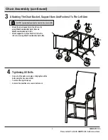 Preview for 7 page of HAMPTON BAY CRESTRIDGE 3PC STEEL SLING STATIONARY BALCONY SET Use And Care Manual