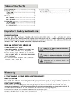 Preview for 2 page of HAMPTON BAY Crestridge TCS40PA Use And Care Manual