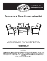 HAMPTON BAY Delaronde 4 Piece Conversation Set GLS-61155-4DSX Assembly Instructions Manual предпросмотр