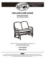 Preview for 1 page of HAMPTON BAY FALL RIVER GLIDER D11034-G Use And Care Manual