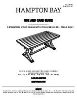 Preview for 10 page of HAMPTON BAY FARMHOUSE WOOD DINING WITH PICNIC BENCHES... Use And Care Manual