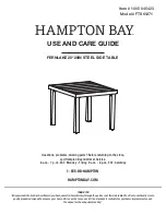 HAMPTON BAY FERNLAKE FTS61271 Use And Care Manual preview