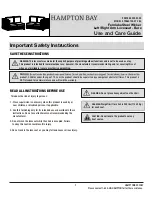 Предварительный просмотр 1 страницы HAMPTON BAY FRS60752-ST-1BL Use And Care Manual