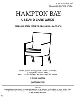 HAMPTON BAY FRS60752B-2PKBA Use And Care Manual preview