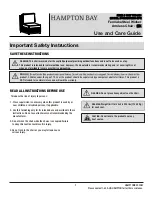 Preview for 1 page of HAMPTON BAY FRS60752C-2PK Use And Care Manual