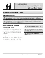 Preview for 1 page of HAMPTON BAY FSS60523B-2PK Use And Care Manual