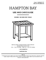 Preview for 1 page of HAMPTON BAY GENEVA FWS60610A Use And Care Manual