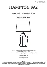HAMPTON BAY GIANNA Use And Care Manual preview