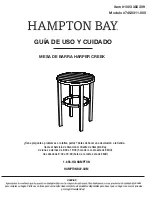 Preview for 22 page of HAMPTON BAY HARPER CREEK 755.0321.000 Use And Care Manual