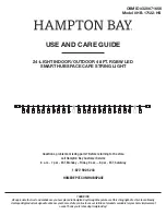 Preview for 1 page of HAMPTON BAY HB-17122-HS Use And Care Manual