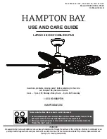 Preview for 1 page of HAMPTON BAY LARGO 91882 Use And Care Manual