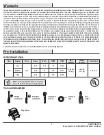 Preview for 3 page of HAMPTON BAY LARGO 91882 Use And Care Manual