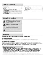 Preview for 2 page of HAMPTON BAY MADISON 13H-001-SR2 Use And Care Manual