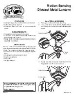 HAMPTON BAY Motion Sensing Diecast Metal Lantern User Manual preview