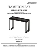 HAMPTON BAY OCEAN SPRINGS URBAN BALCONY DINING SET-TABLE Use And Care Manual предпросмотр