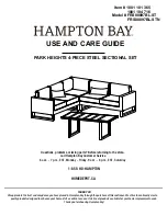 Preview for 1 page of HAMPTON BAY PARK HEIGHTS 4-PIECE STEEL SECTIONAL SET... Use And Care Manual