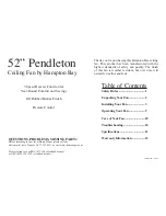 Предварительный просмотр 2 страницы HAMPTON BAY PENDLETON Owner'S Manual